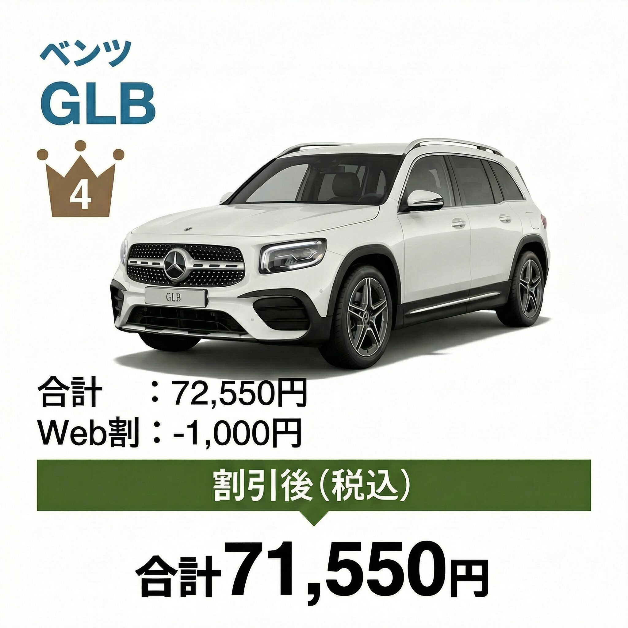 4位 メルセデス・ベンツ GLB